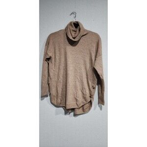 Madewell Women's Crestland Side-Button Tan Turtleneck Tunic Sweater size Small